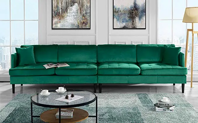 Mid-Century-Modern-Extra-Large-Velvet-Sofa