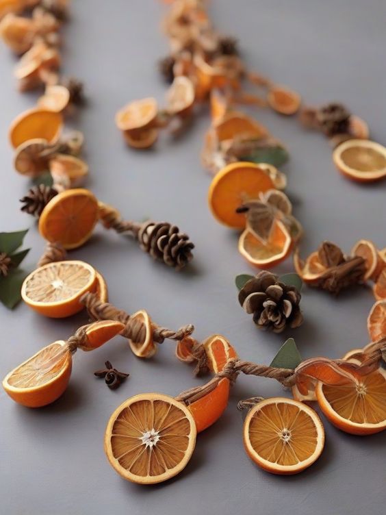 Orange Sliced Garland Pinecone Cinnamon