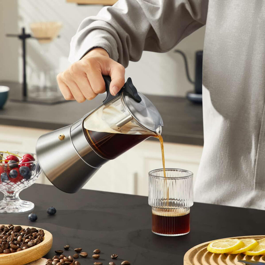 Moka Induction Stovetop Mix Glass and Stainless Steel