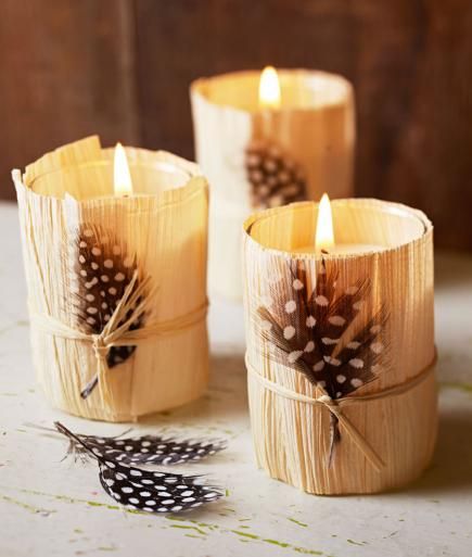 Corn Husk Tea Light Jar