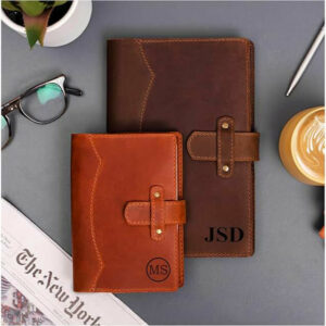 Genuine Leather Journal Engraved Name or Initials – Crafted in USA