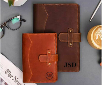 Genuine Leather Journal Engraved Name or Initials – Crafted in USA