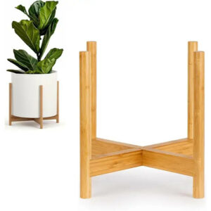 Mid-Century Modern Wooden Plant Stand by Fox & Fern