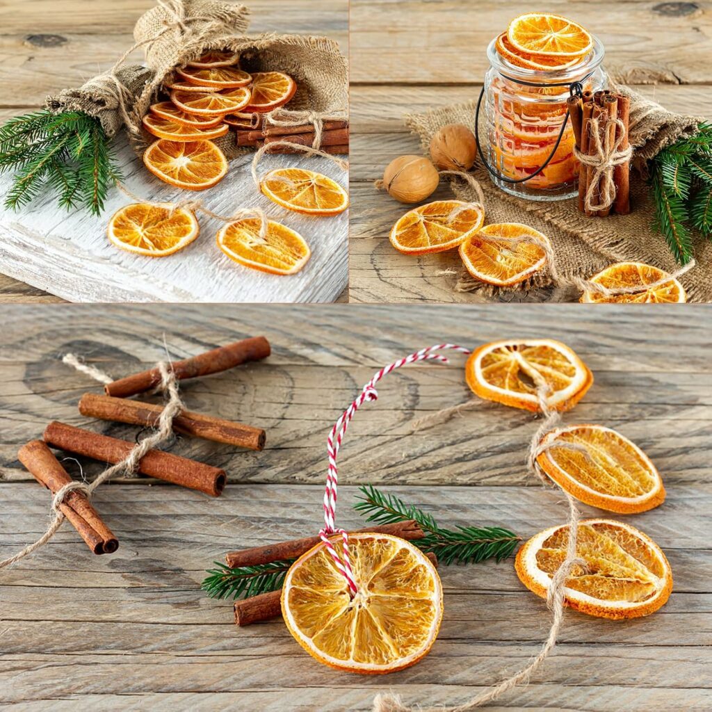 Natural Materials Dried Orange Slices Cinnamon Sticks Jute Twine for Christmas Decor