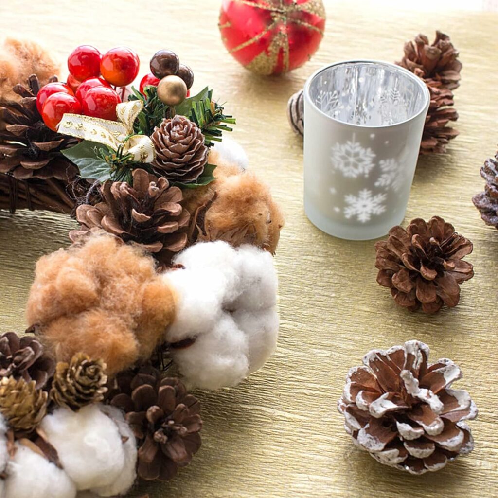 Pine Cones Dried Cotton Balls Pinecone Barries