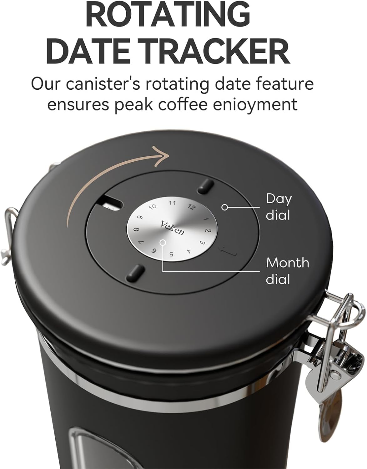 Veken Coffee Canister Date Tracker