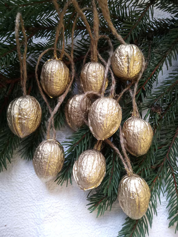 Walnut Ornaments Gold