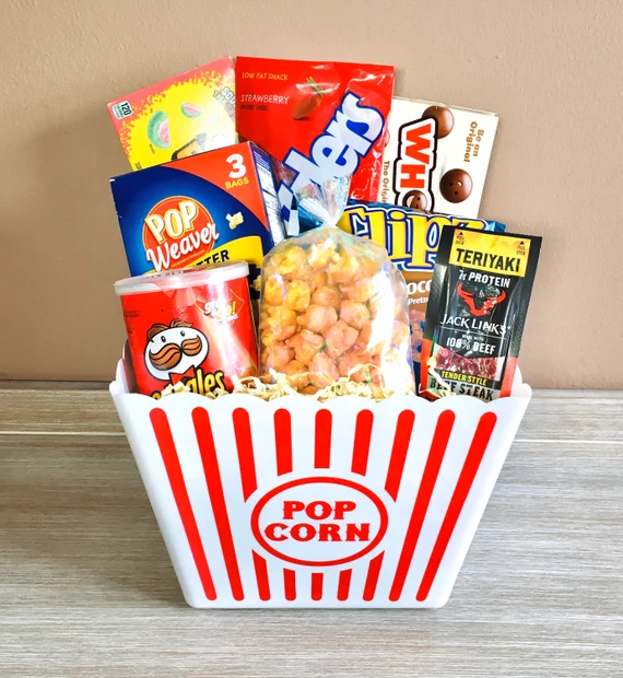 movie night gift basket etsy